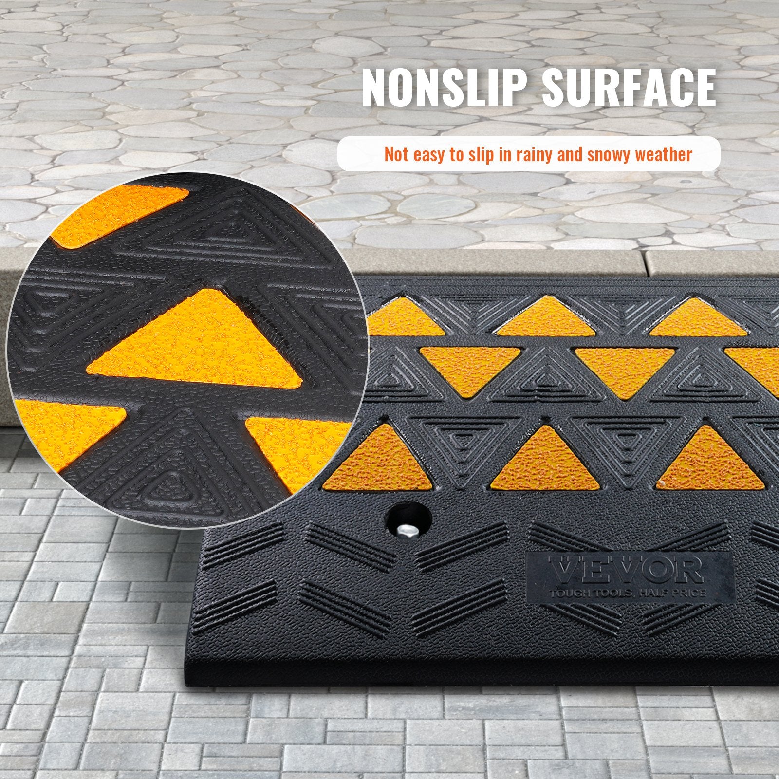 Dog Steps & Ramps: VEVOR Rubber Curb Ramp 2 Pack, 15.2 cm Rise Height Heavy-Duty 15 tons Load Capacity Threshold Ramps, Driveway Ramps with Stable Grid Structure for Cars, Wheelchairs, Bikes, Motorcycles