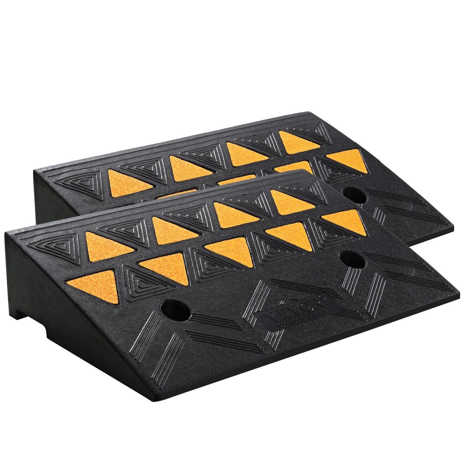 Dog Steps & Ramps: VEVOR Rubber Curb Ramp 2 Pack, 11 cm Rise Height Heavy-Duty 15 tons Load Capacity Threshold Ramps, Driveway Ramps with Stable Grid Structure for Cars, Wheelchairs, Bikes, Motorcycles
