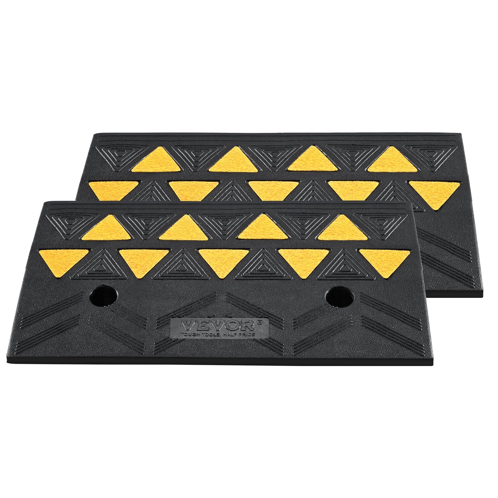 Dog Steps & Ramps: VEVOR Rubber Curb Ramp 2 Pack, 11 cm Rise Height Heavy-Duty 15 tons Load Capacity Threshold Ramps, Driveway Ramps with Stable Grid Structure for Cars, Wheelchairs, Bikes, Motorcycles