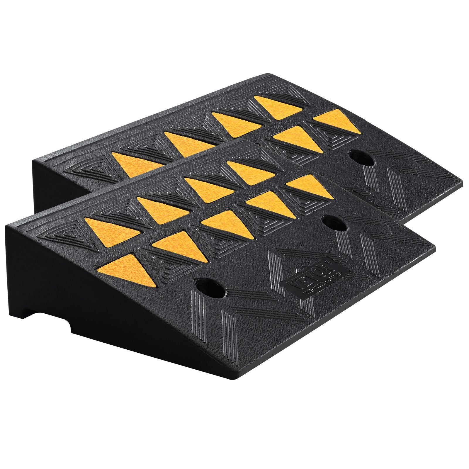 Dog Steps & Ramps: VEVOR Rubber Curb Ramp 2 Pack, 11 cm Rise Height Heavy-Duty 15 tons Load Capacity Threshold Ramps, Driveway Ramps with Stable Grid Structure for Cars, Wheelchairs, Bikes, Motorcycles