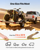 Test Kits: VEVOR Ratchet Straps, 50.8 mm x 9.1 m, Heavy Duty Tie Down Straps with Double J Hook, 4536 kg Break Strength, Carry Bag, Tie Down Ratcheting for Moving, Trailers, Motorcycles, Kayaks, Car Roof, 4 Pack