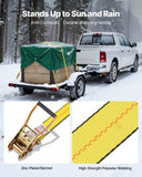 Test Kits: VEVOR Ratchet Straps, 50.8 mm x 9.1 m, Heavy Duty Tie Down Straps with Double J Hook, 4536 kg Break Strength, Carry Bag, Tie Down Ratcheting for Moving, Trailers, Motorcycles, Kayaks, Car Roof, 4 Pack