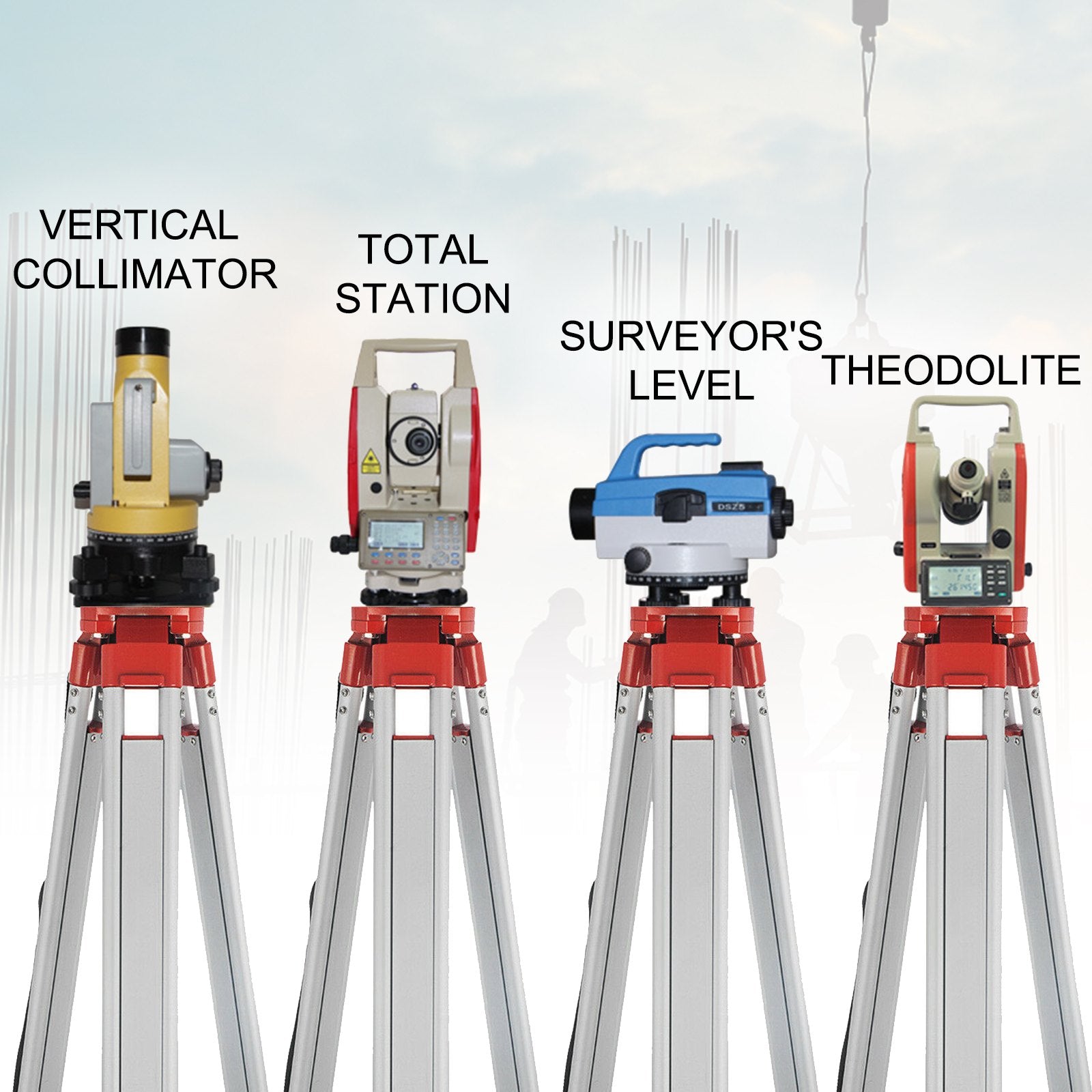 Camera Accessories: Vevor Super Combination 1.65m Aluminum Tripod + 5m Staff For Rotary Laser Leveltop