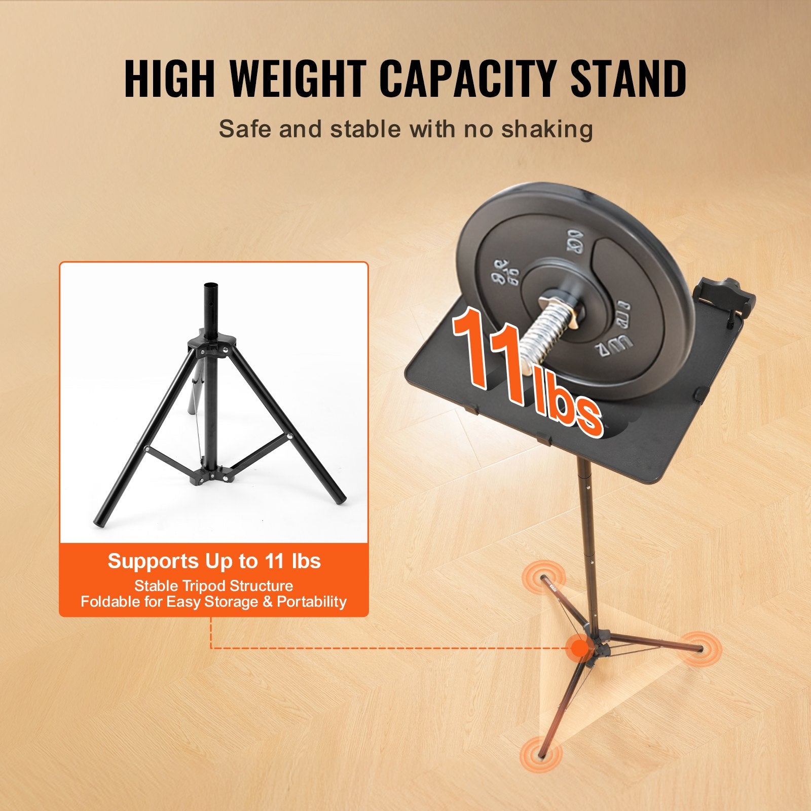 Camera Accessories: VEVOR Projector Stand Laptop Stand Tripod Adjustable Height from 26.97 to 63 in