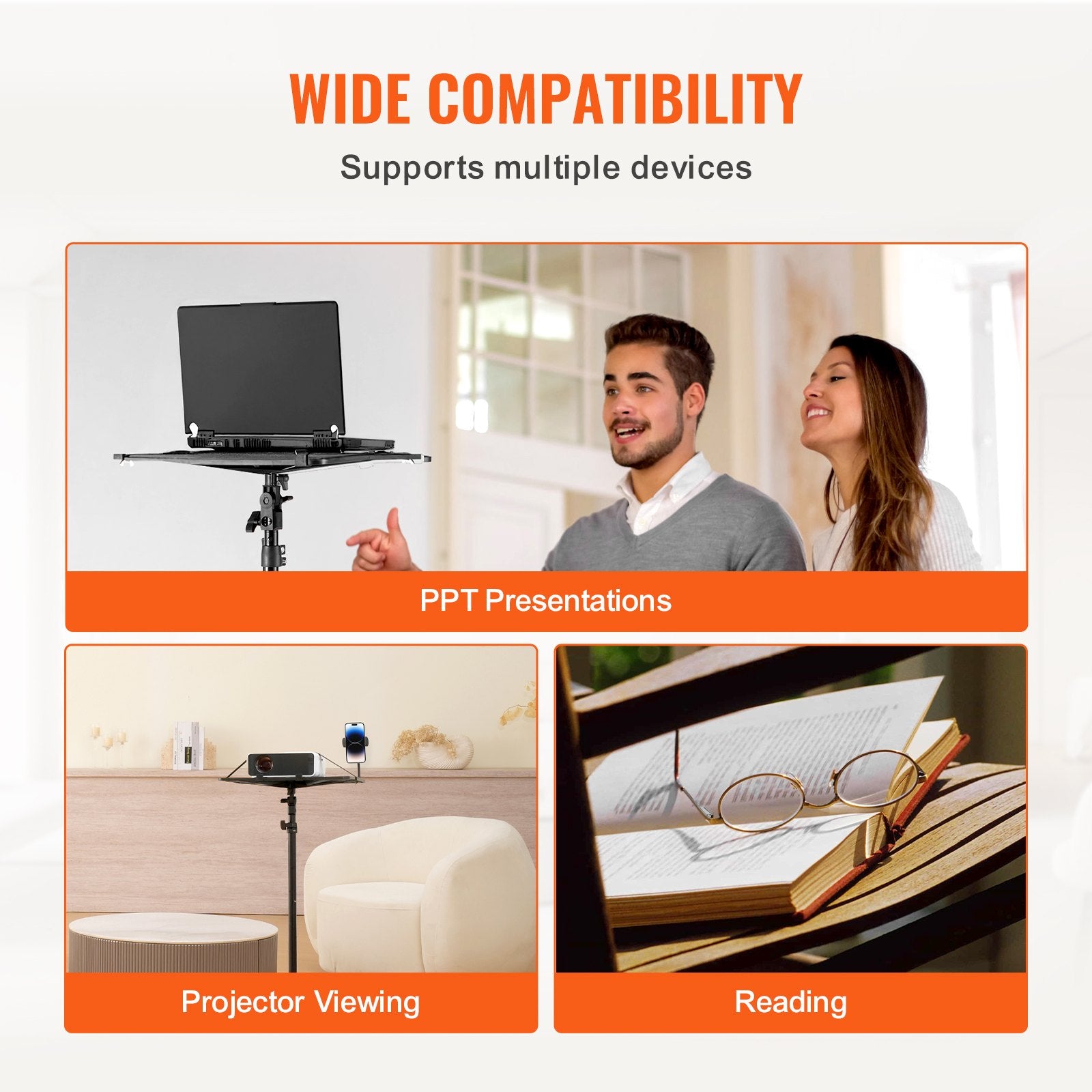 Camera Accessories: VEVOR Projector Stand Laptop Stand Tripod Adjustable Height from 26.97 to 63 in