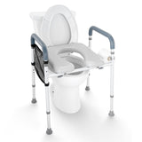 Table & Bar Stools: VEVOR Raised Toilet Seat, 7-Position Height Adjustment 655-805 Mm, 158.7 kg Weight Capacity, with Comfort Padded Aluminum Frame, Universal Toilet Seat Riser, for Elderly, Handicap, Pregnant, Medical