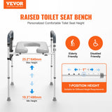 Table & Bar Stools: VEVOR Raised Toilet Seat, 7-Position Height Adjustment 655-805 Mm, 158.7 kg Weight Capacity, with Comfort Padded Aluminum Frame, Universal Toilet Seat Riser, for Elderly, Handicap, Pregnant, Medical