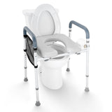Table & Bar Stools: VEVOR Raised Toilet Seat, 7-Position Height Adjustment 655-805 Mm, 158.7 kg Weight Capacity, with Comfort Padded Aluminum Frame, Universal Toilet Seat Riser, for Elderly, Handicap, Pregnant, Medical