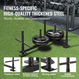 Mobility & Accessibility: VEVOR Weight Training Sled, Pull Push Power Sled with Handle, Fitness Strength Resistance Training, Steel Workout Equipment for Athletic Exercise & Speed Improvement, Fit for 5 cm Weight Plate, Black