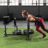 Mobility & Accessibility: VEVOR Weight Training Sled, Pull Push Power Sled with Handle, Fitness Strength Resistance Training, Steel Workout Equipment for Athletic Exercise & Speed Improvement, Fit for 5 cm Weight Plate, Black