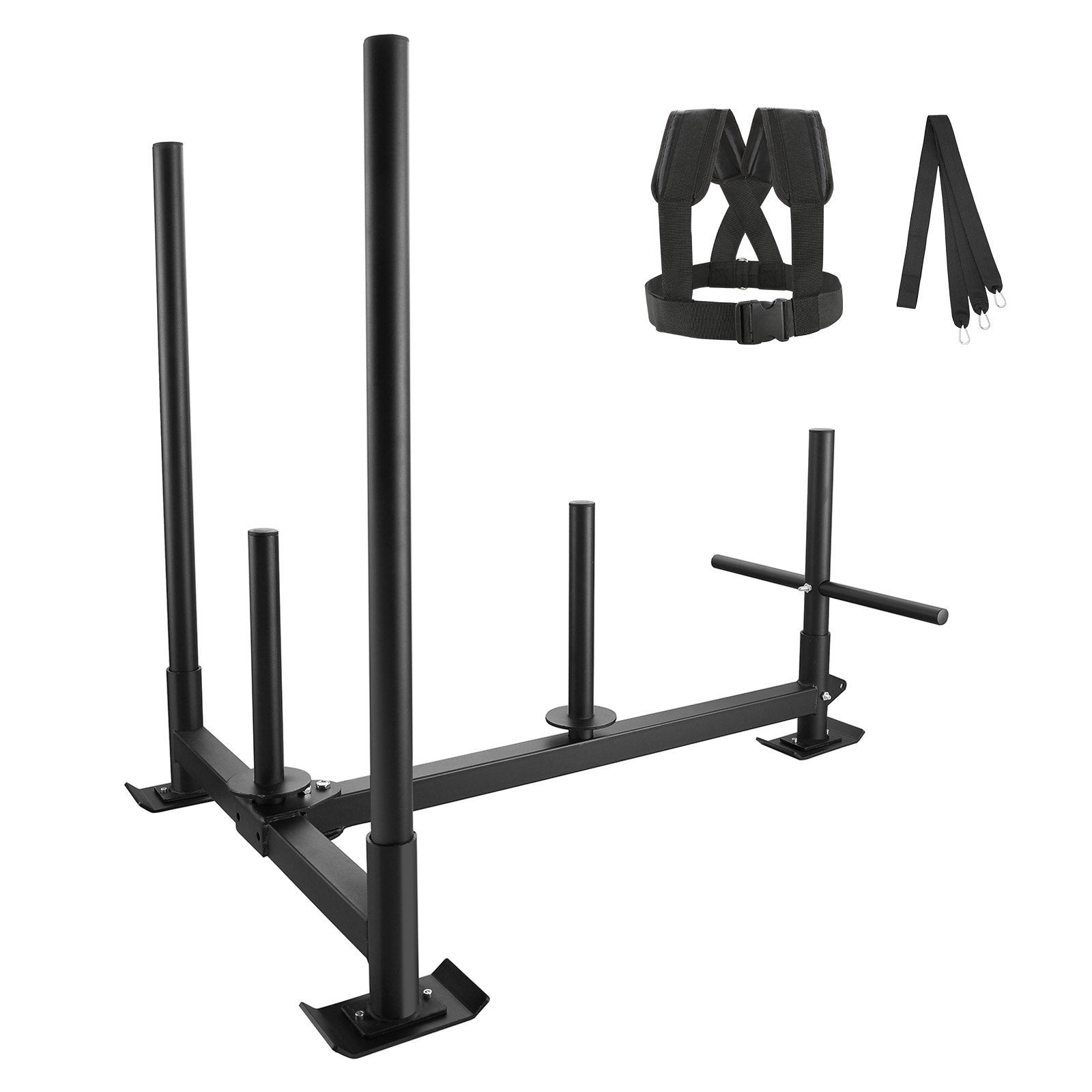 Mobility & Accessibility: VEVOR Weight Training Sled, Pull Push Power Sled with Handle, Fitness Strength Resistance Training, Steel Workout Equipment for Athletic Exercise & Speed Improvement, Fit for 5 cm Weight Plate, Black