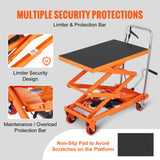Mobility & Accessibility: VEVOR Hydraulic Lift Table Cart, 330lbs Capacity 50" Lifting Height, Manual Double Scissor Lift Table with 4 Wheels and Non-slip Pad, Hydraulic Scissor Cart for Material Handling and Transportation