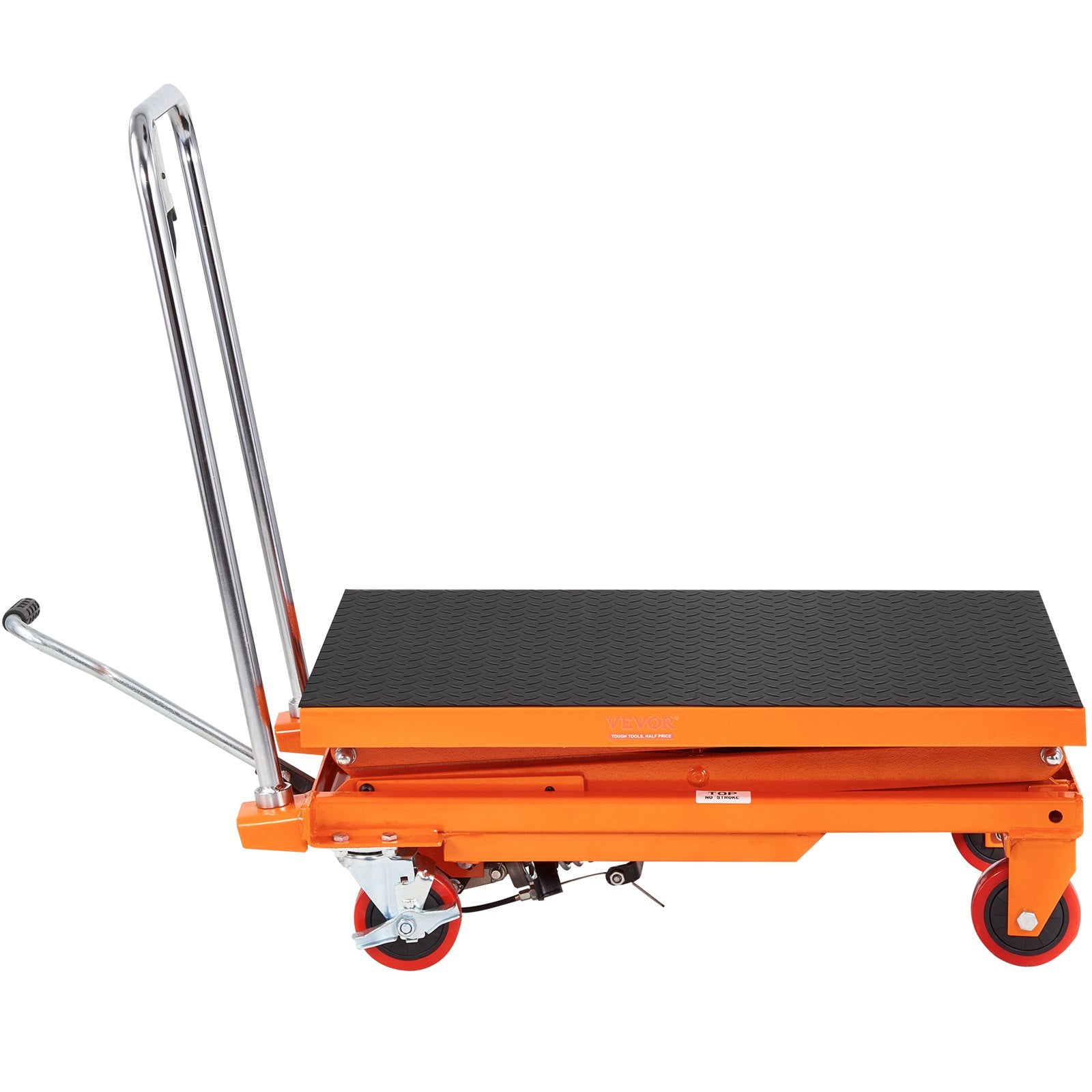 Mobility & Accessibility: VEVOR Hydraulic Lift Table Cart, 330lbs Capacity 50" Lifting Height, Manual Double Scissor Lift Table with 4 Wheels and Non-slip Pad, Hydraulic Scissor Cart for Material Handling and Transportation