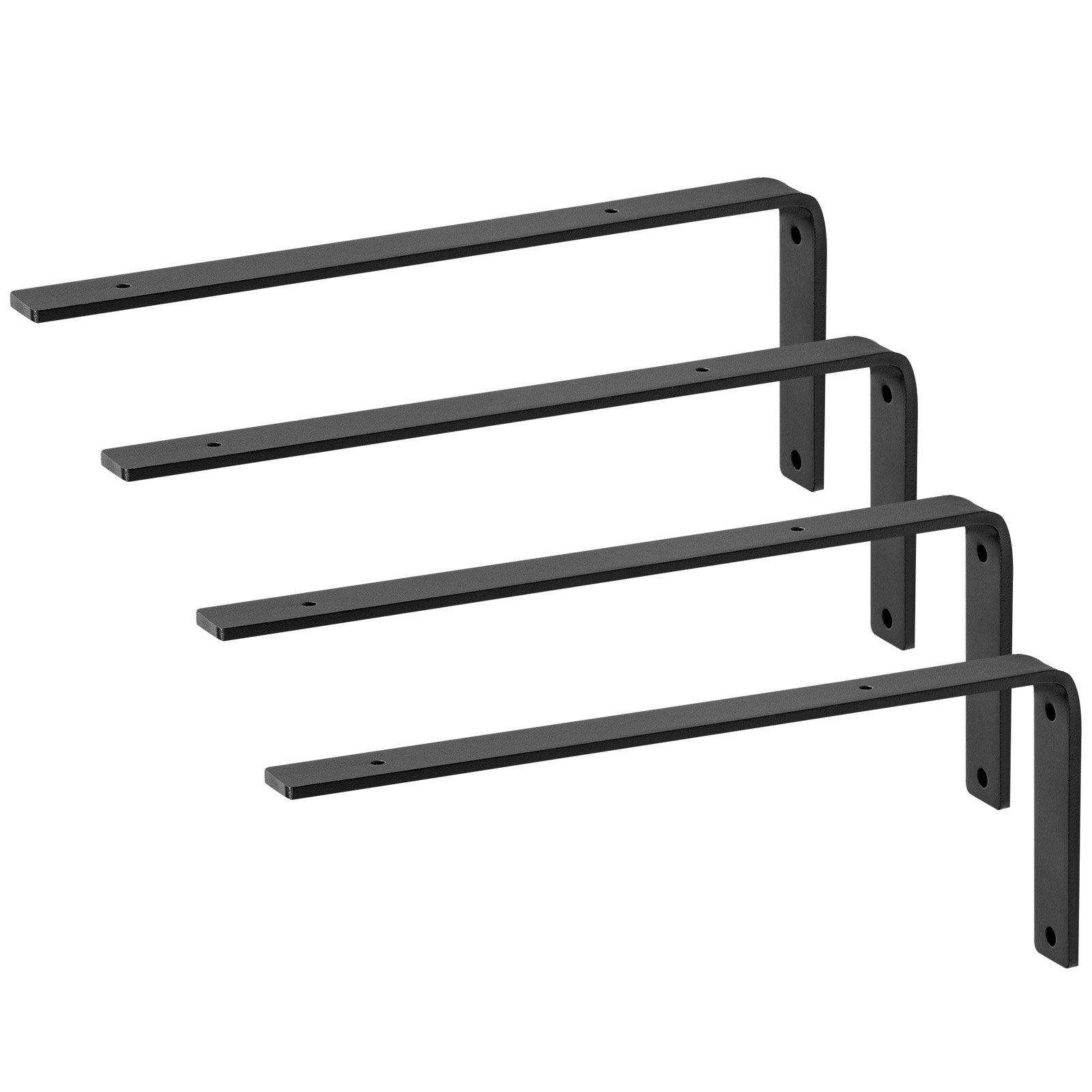 Shower Accessories: VEVOR Shelf Bracket, Heavy Duty Floating Shelf Brackets 25.6 x 15.5 cm, 4 Pcs Brackets for Shelves, 5mm Thick Matte Black L Shelf Bracket,Steel Shelving Brackets with 72.6 kg Load Capacity