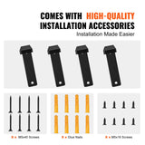 Shower Accessories: VEVOR Shelf Bracket, Heavy Duty Floating Shelf Brackets 25.6 x 15.5 cm, 4 Pcs Brackets for Shelves, 5mm Thick Matte Black L Shelf Bracket,Steel Shelving Brackets with 72.6 kg Load Capacity