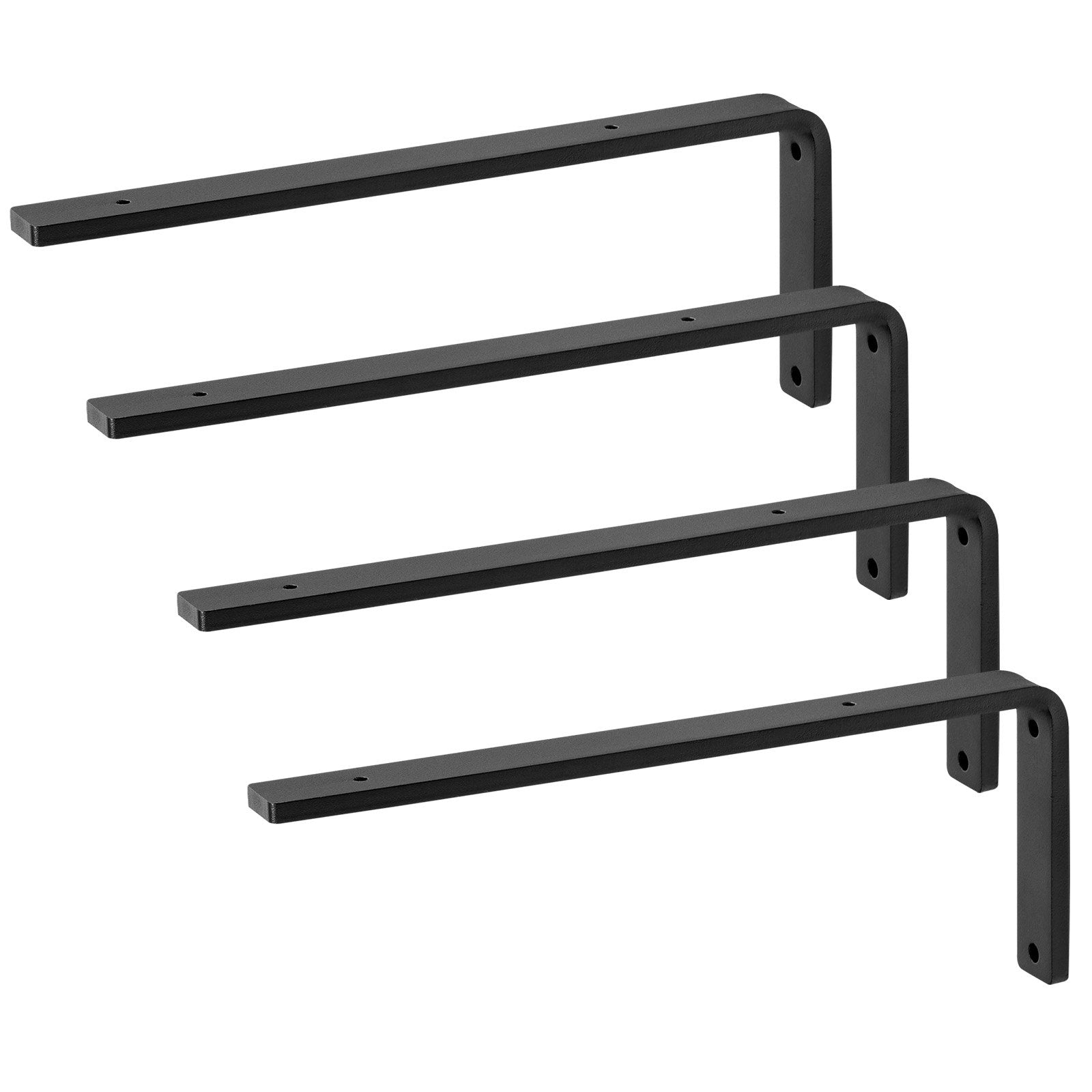 Shower Accessories: VEVOR Shelf Bracket, 41 x 15.5 cm 4 Pcs, Heavy Duty Floating Shelf Brackets, Brackets for Shelves, 10mm Thick Matte Black L Shelf Bracket,Steel Shelving Brackets with 72.6 kg Load Capacity