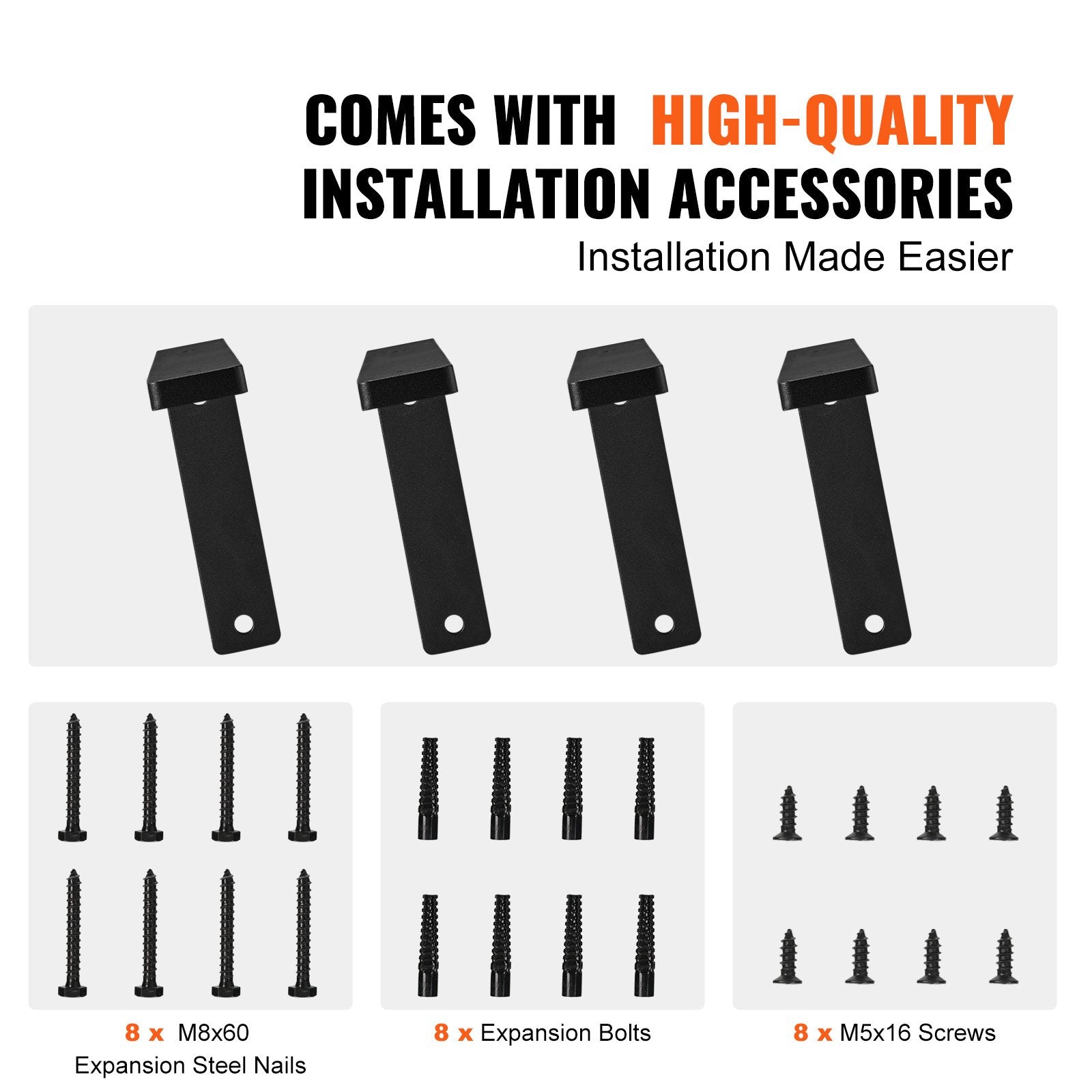 Shower Accessories: VEVOR Shelf Bracket, 41 x 15.5 cm 4 Pcs, Heavy Duty Floating Shelf Brackets, Brackets for Shelves, 10mm Thick Matte Black L Shelf Bracket,Steel Shelving Brackets with 72.6 kg Load Capacity