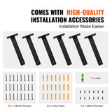Shower Accessories: VEVOR Shelf Bracket, 21cmL x 10cmW x 4.5cmH 6 Pcs, Heavy Duty Floating Shelf Brackets, Brackets for Shelves, 5mm Thick Matte Black L Shelf Bracket,Steel Shelving Brackets with 72.6 kg Load Capacity