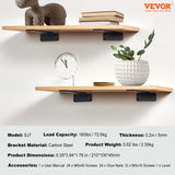 Shower Accessories: VEVOR Shelf Bracket, 21cmL x 10cmW x 4.5cmH 6 Pcs, Heavy Duty Floating Shelf Brackets, Brackets for Shelves, 5mm Thick Matte Black L Shelf Bracket,Steel Shelving Brackets with 72.6 kg Load Capacity