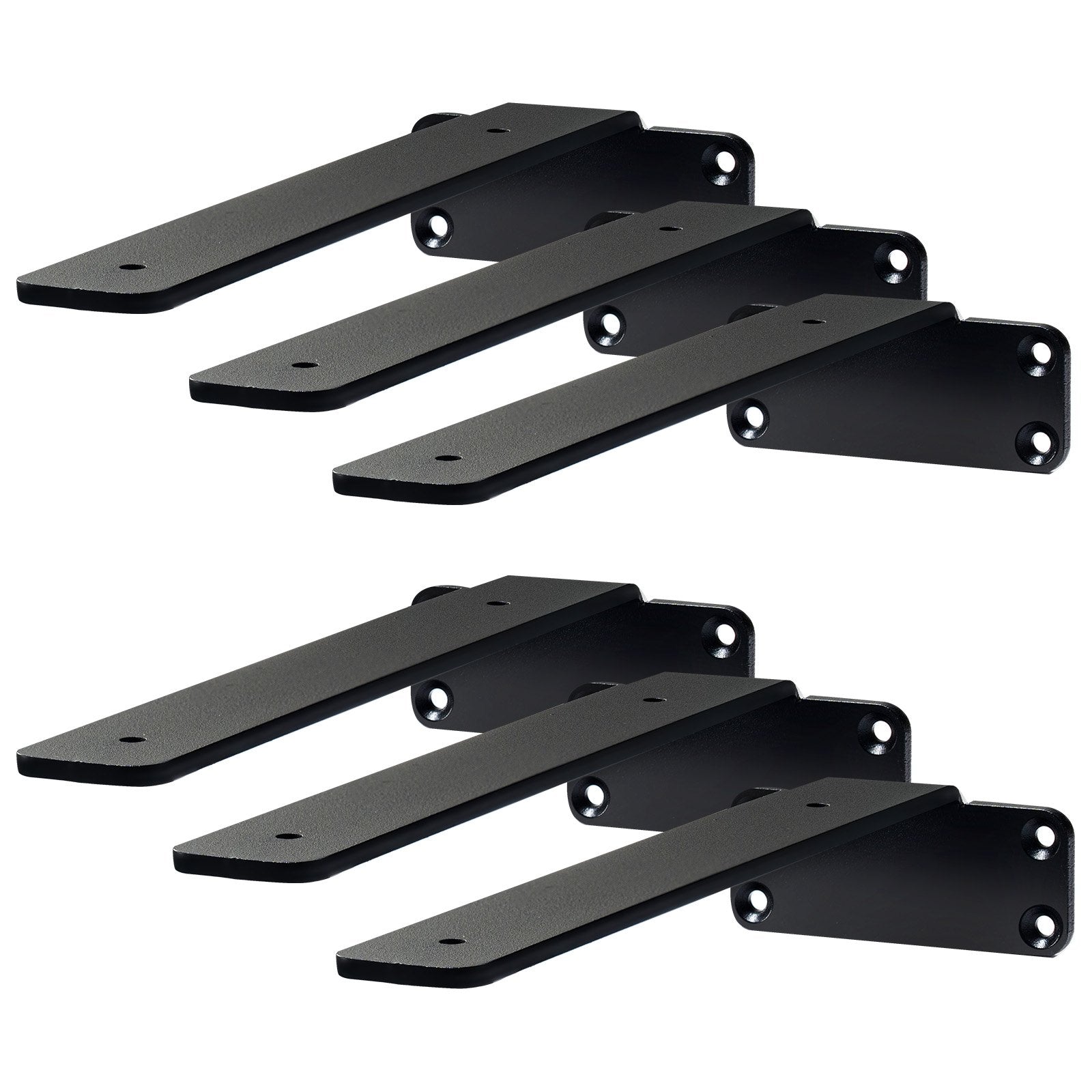 Shower Accessories: VEVOR Shelf Bracket, 16cmL x 10cmW x 4.5cmH 6 Pcs, Heavy Duty Floating Shelf Brackets, Brackets for Shelves, 5mm Thick Matte Black L Shelf Bracket,Steel Shelving Brackets with 72.6 kg Load Capacity