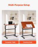 Desks: VEVOR Drafting Table Adjustable 0°90° Tilt Wooden Drawing Desk with H-Frame