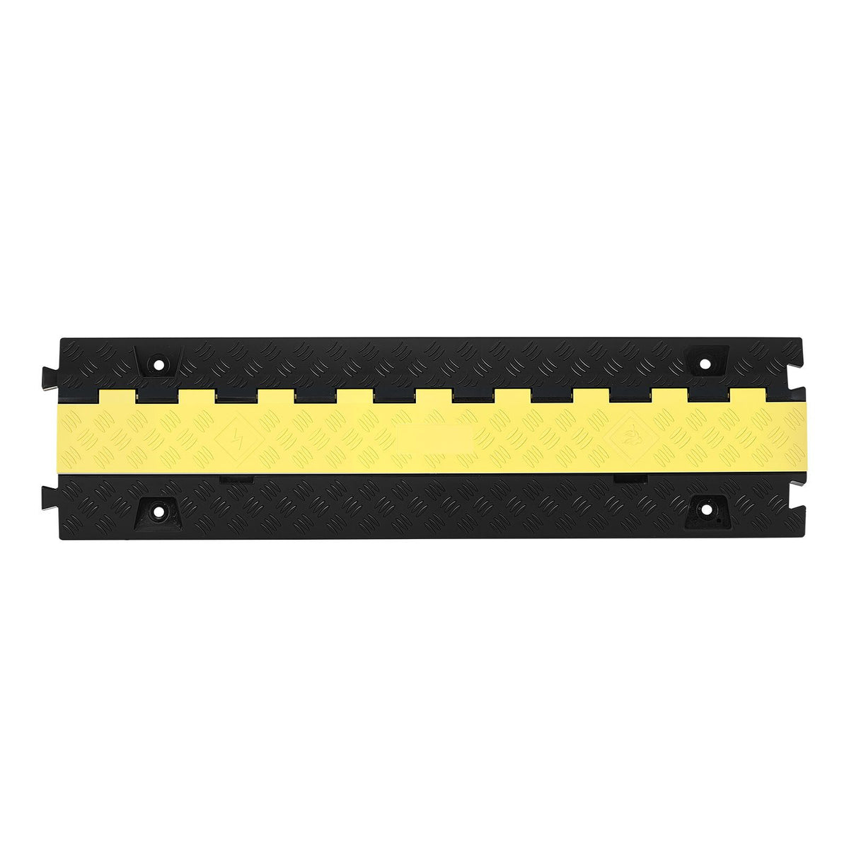 Cable Protector Ramp, 9,979 kg/axle Capacity, 2 Channel Heavy Duty TPU Cord Hose Wire Cover, 31 x 28 mm Channel, Traffic Speed Bump with Flip-Open Top Cover, for Indoor & Outdoor Use, 3 Pack