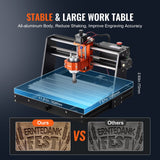 Dining Tables: VEVOR CNC Router Machine, 120W, 3 Axis GRBL Control Wood Engraving Carving Milling Machine Kit, 11.81 x 7.87 x 2.83 in / 300 x 200 x 72 mm Working Area 1200 RPM for Wood Acrylic MDF PVC Plastic Foam