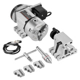 Hand Tools: VEVOR Dividing Head, K11-100mm 3-Jaw Chuck, CNC Router Milling Machine Rotational Axis 4th Axis A Axis Indexing Head, 65 mm Center Height MT2 Tailstock 6:1 Gear Ratio, Universal for Engraving