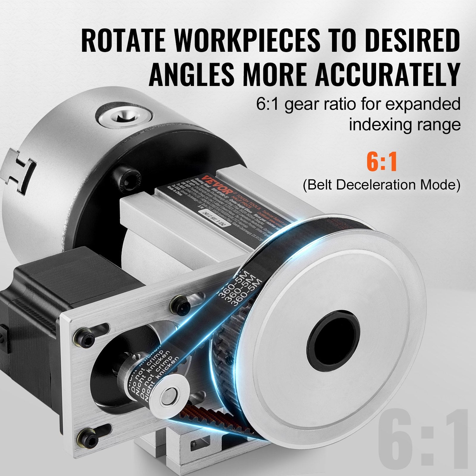 Hand Tools: VEVOR Dividing Head, K11-100mm 3-Jaw Chuck, CNC Router Milling Machine Rotational Axis 4th Axis A Axis Indexing Head, 65 mm Center Height MT2 Tailstock 6:1 Gear Ratio, Universal for Engraving
