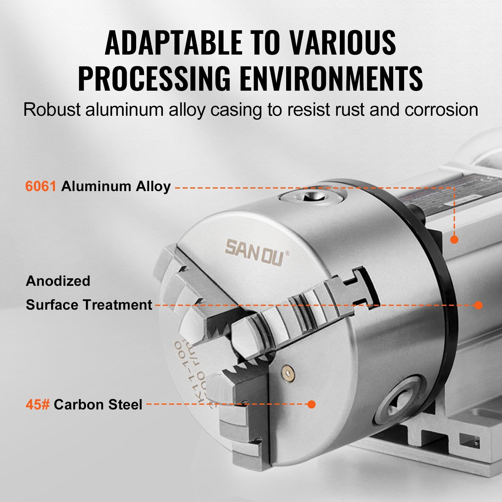 Hand Tools: VEVOR Dividing Head, K11-100mm 3-Jaw Chuck, CNC Router Milling Machine Rotational Axis 4th Axis A Axis Indexing Head, 65 mm Center Height MT2 Tailstock 6:1 Gear Ratio, Universal for Engraving