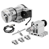 Hand Tools: VEVOR Dividing Head, K11-100mm 3-Jaw Chuck, CNC Router Milling Machine Rotational Axis 4th Axis A Axis Indexing Head, 65 mm Center Height MT2 Tailstock 6:1 Gear Ratio, Universal for Engraving