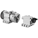 Hand Tools: VEVOR Dividing Head, K11-100mm 3-Jaw Chuck, CNC Router Milling Machine Rotational Axis 4th Axis A Axis Indexing Head, 65 mm Center Height MT2 Tailstock 6:1 Gear Ratio, Universal for Engraving
