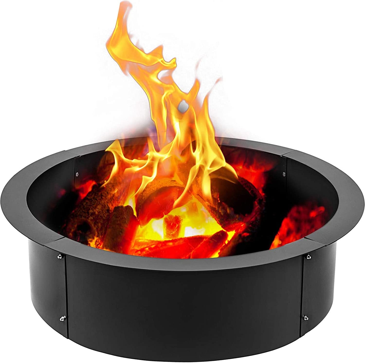 Fire Pits: VEVOR Outdoor Fire Pit Ring 106cm BBQ Table Grill Garden Wood Burning Fireplace