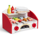 Pretend Play: VEVOR 26 PCS Kids BBQ Grill Playset Wooden Cooking Grill Toy Set Pretend Sound