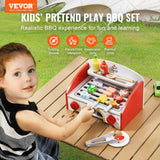 Pretend Play: VEVOR 26 PCS Kids BBQ Grill Playset Wooden Cooking Grill Toy Set Pretend Sound