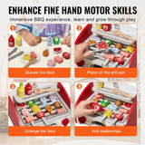 Pretend Play: VEVOR 26 PCS Kids BBQ Grill Playset Wooden Cooking Grill Toy Set Pretend Sound