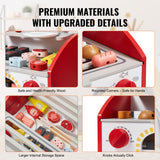 Pretend Play: VEVOR 26 PCS Kids BBQ Grill Playset Wooden Cooking Grill Toy Set Pretend Sound