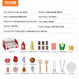 Pretend Play: VEVOR 26 PCS Kids BBQ Grill Playset Wooden Cooking Grill Toy Set Pretend Sound