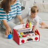 Pretend Play: VEVOR 26 PCS Kids BBQ Grill Playset Wooden Cooking Grill Toy Set Pretend Sound