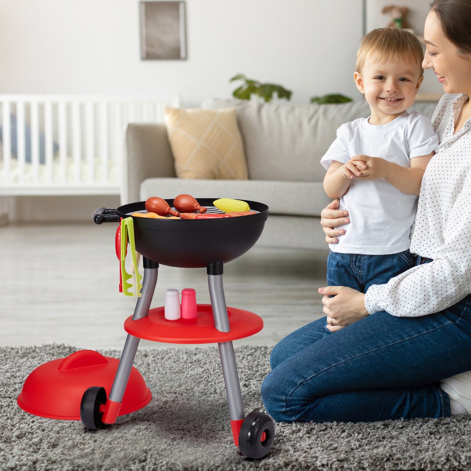 Pretend Play: VEVOR 28 PCS BBQ Grill Playset, Kids Toys Kitchen Playset with Sound & Light, Little Chef Play, Interactive Grill Play Food Cooking Playset Barbecue Toy Grill for Toddlers Boys Girls 3-5 Birthday Gift