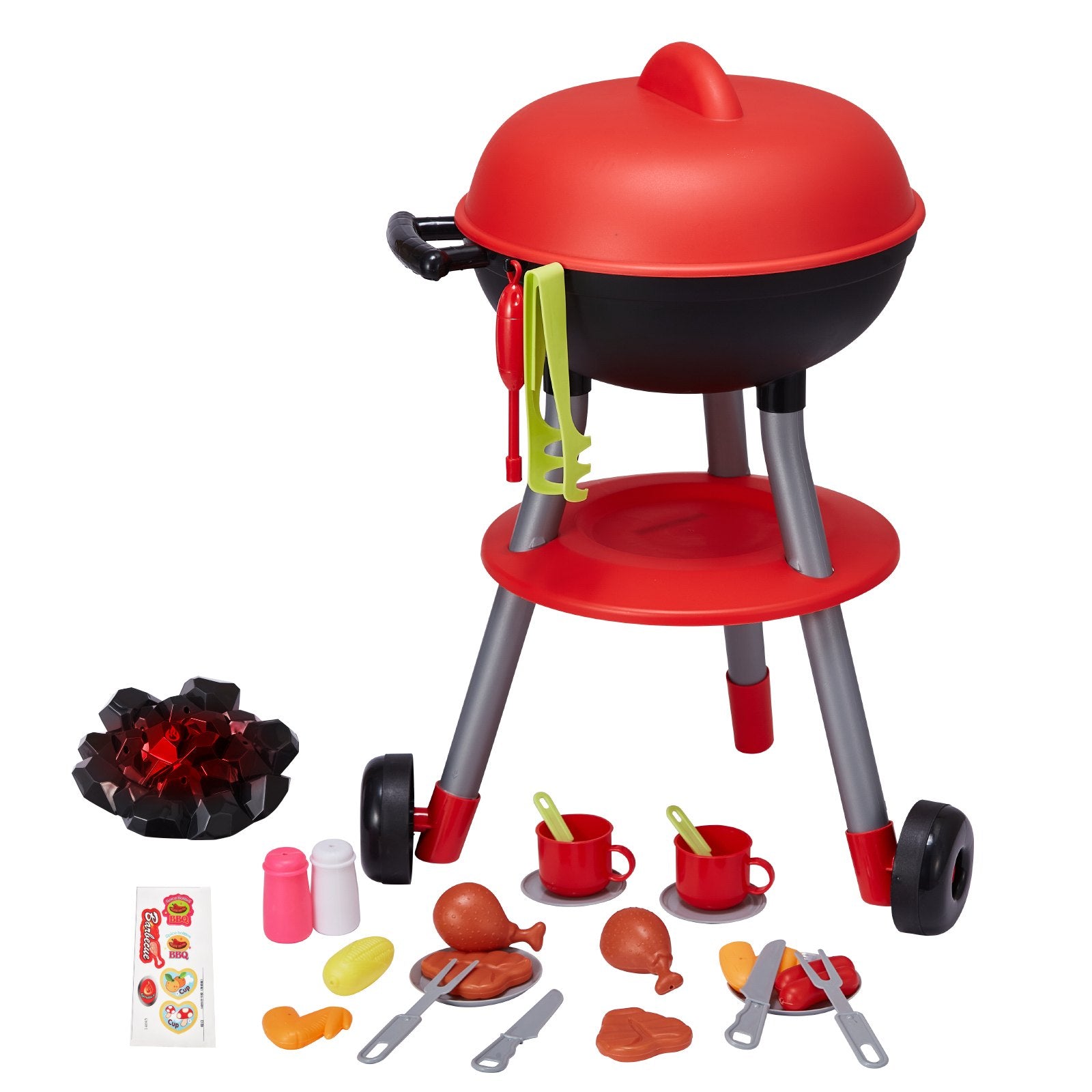 Pretend Play: VEVOR 28 PCS BBQ Grill Playset, Kids Toys Kitchen Playset with Sound & Light, Little Chef Play, Interactive Grill Play Food Cooking Playset Barbecue Toy Grill for Toddlers Boys Girls 3-5 Birthday Gift