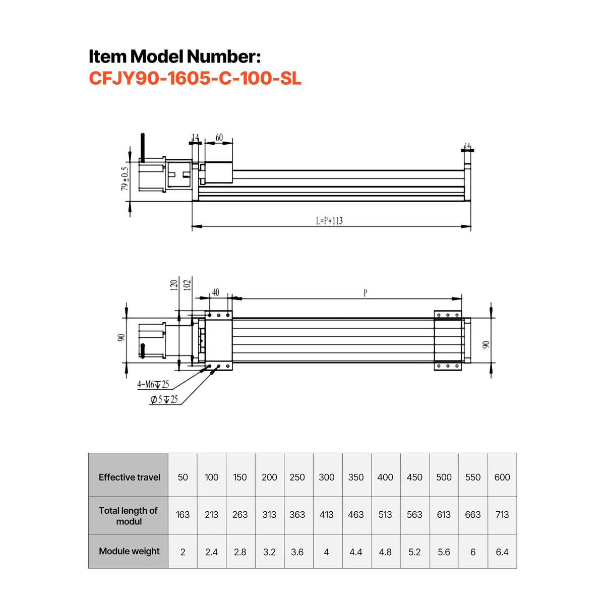 Linear Stage Actuator, 100 mm Effective Stroke, Ball Screw CNC Linear Motion Guide Rail, Double Optical Axis, C7 High-Precision, Bearing Slide Block, Manual Handwheel, for CNC Router X Y Z Axis