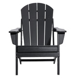 Canopies & Gazebos: VEVOR Adirondack Chair Plastic, Set of 2 All-Weather Portable Folding Fire Pit Chair, Outdoor Adirondack Patio Chair with Cup Holder, with Relaxing Arm Rest Ergonomic, for Garden, Backyard - Black