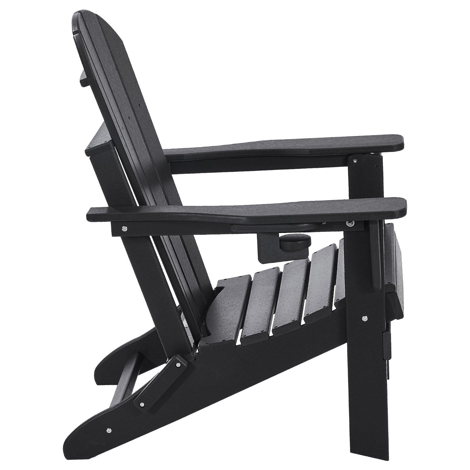 Canopies & Gazebos: VEVOR Adirondack Chair Plastic, Set of 2 All-Weather Portable Folding Fire Pit Chair, Outdoor Adirondack Patio Chair with Cup Holder, with Relaxing Arm Rest Ergonomic, for Garden, Backyard - Black