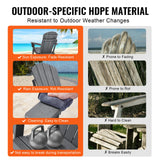 Outdoor Chairs: VEVOR Adirondack Chair Plastic, Set of 2 All-Weather Portable Folding Fire Pit Chair, Outdoor Adirondack Patio Chair with Cup Holder, with Relaxing Arm Rest Ergonomic, for Garden, Backyard - Gray