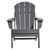 Outdoor Chairs: VEVOR Adirondack Chair Plastic, Set of 2 All-Weather Portable Folding Fire Pit Chair, Outdoor Adirondack Patio Chair with Cup Holder, with Relaxing Arm Rest Ergonomic, for Garden, Backyard - Gray
