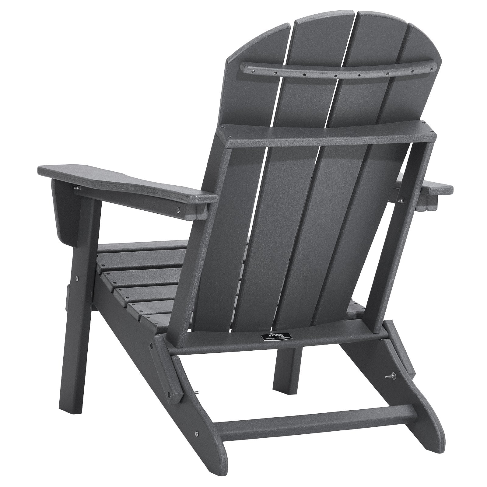 Outdoor Chairs: VEVOR Adirondack Chair Plastic, Set of 2 All-Weather Portable Folding Fire Pit Chair, Outdoor Adirondack Patio Chair with Cup Holder, with Relaxing Arm Rest Ergonomic, for Garden, Backyard - Gray