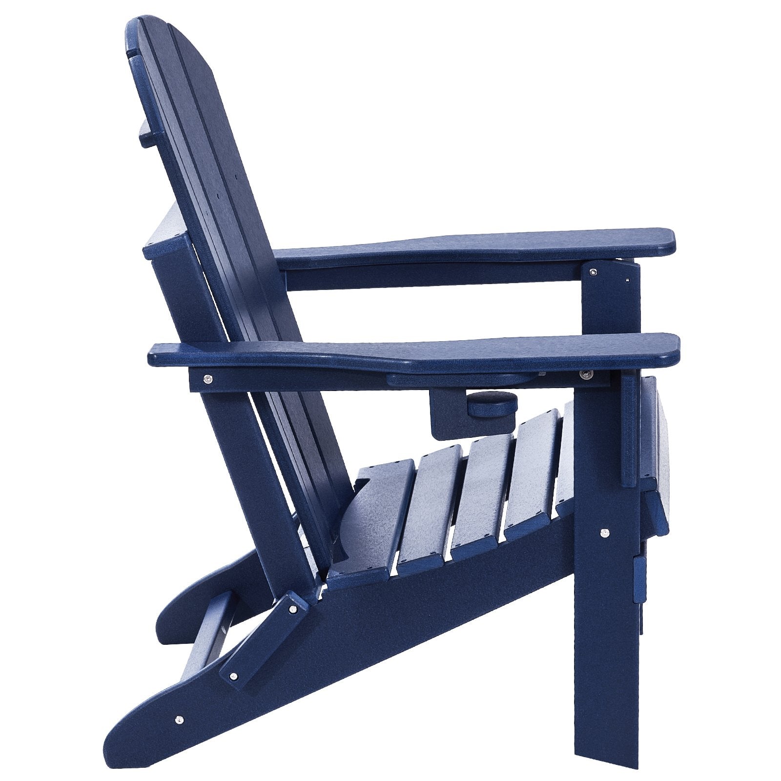 Canopies & Gazebos: VEVOR Adirondack Chair Plastic, Set of 2 All-Weather Portable Folding Fire Pit Chair, Outdoor Adirondack Patio Chair with Cup Holder, with Relaxing Arm Rest Ergonomic, for Garden, Backyard Navy Blue