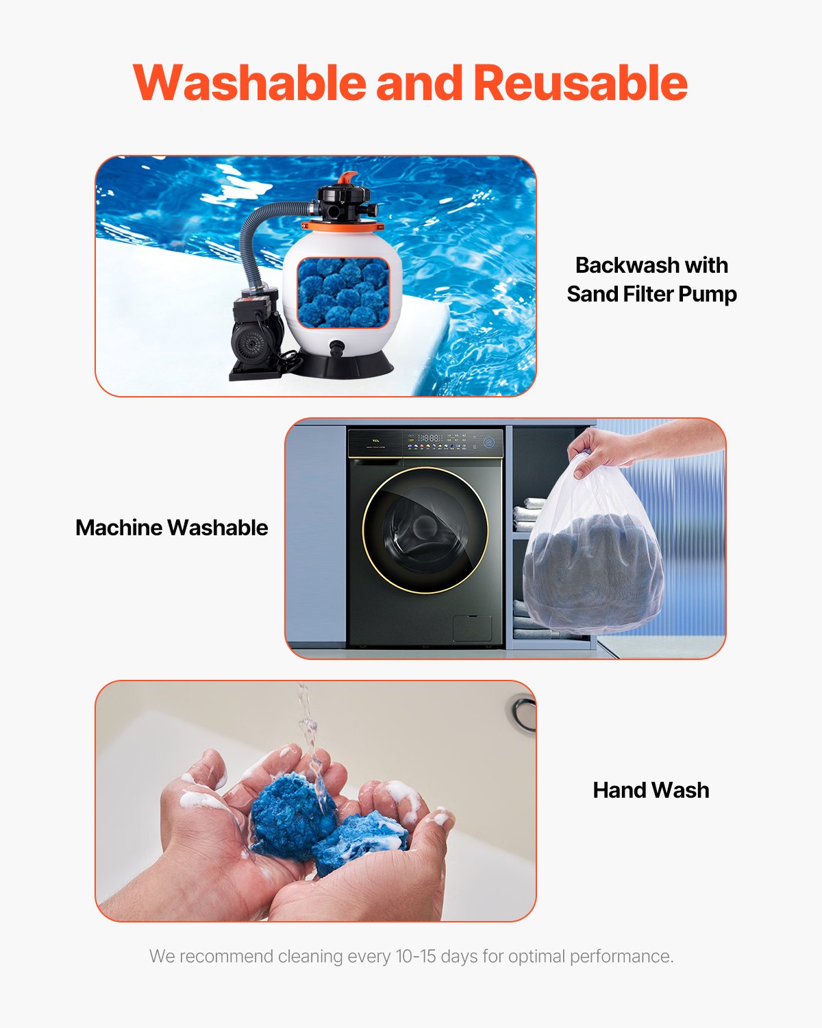 Basketball & Basketball Accessories: VEVOR Pool Filter Balls for Sand Filter Pump Swimming Pool 0.71 kg Reusable Blue