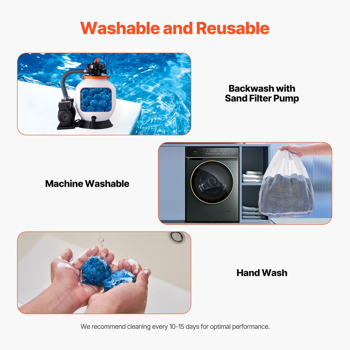 Pool Filter Balls for Sand Filter, 1.42 kg, Filter Balls Replace Pool Filter Sand, Reusable Blue Polyester Fiber Filter Media with Wash Bag, for Swimming Pool Aquarium Tank Above Ground Pool